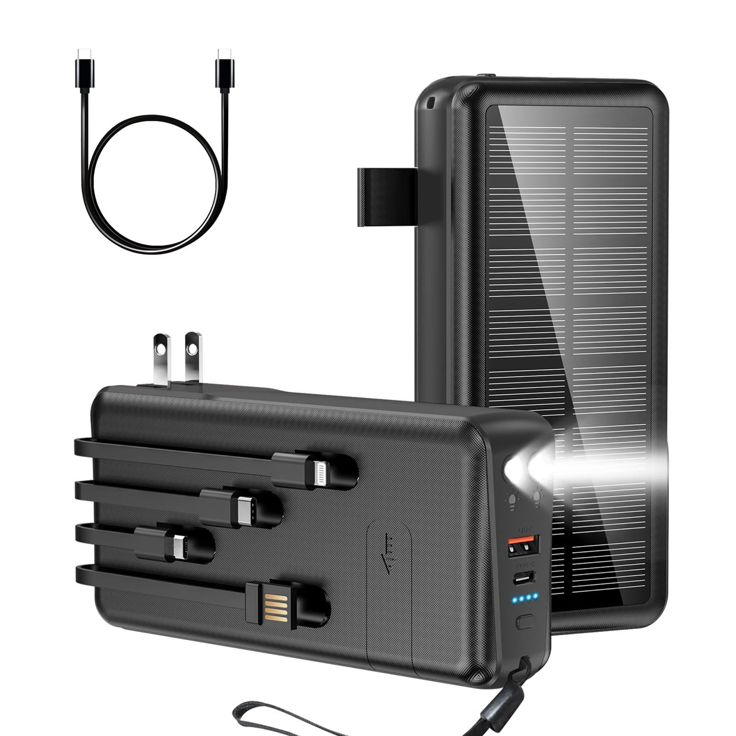 Solar Power Bank with Flashlight